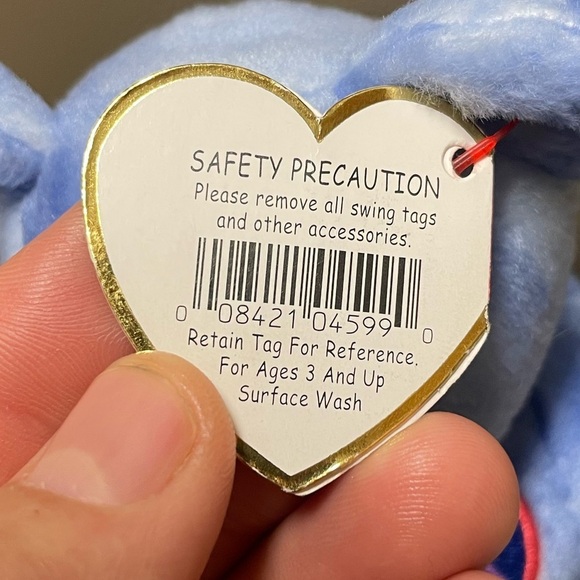 Ty Beanie Baby Peace Bear Blue - Picture 5 of 7